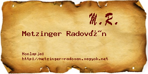 Metzinger Radován névjegykártya